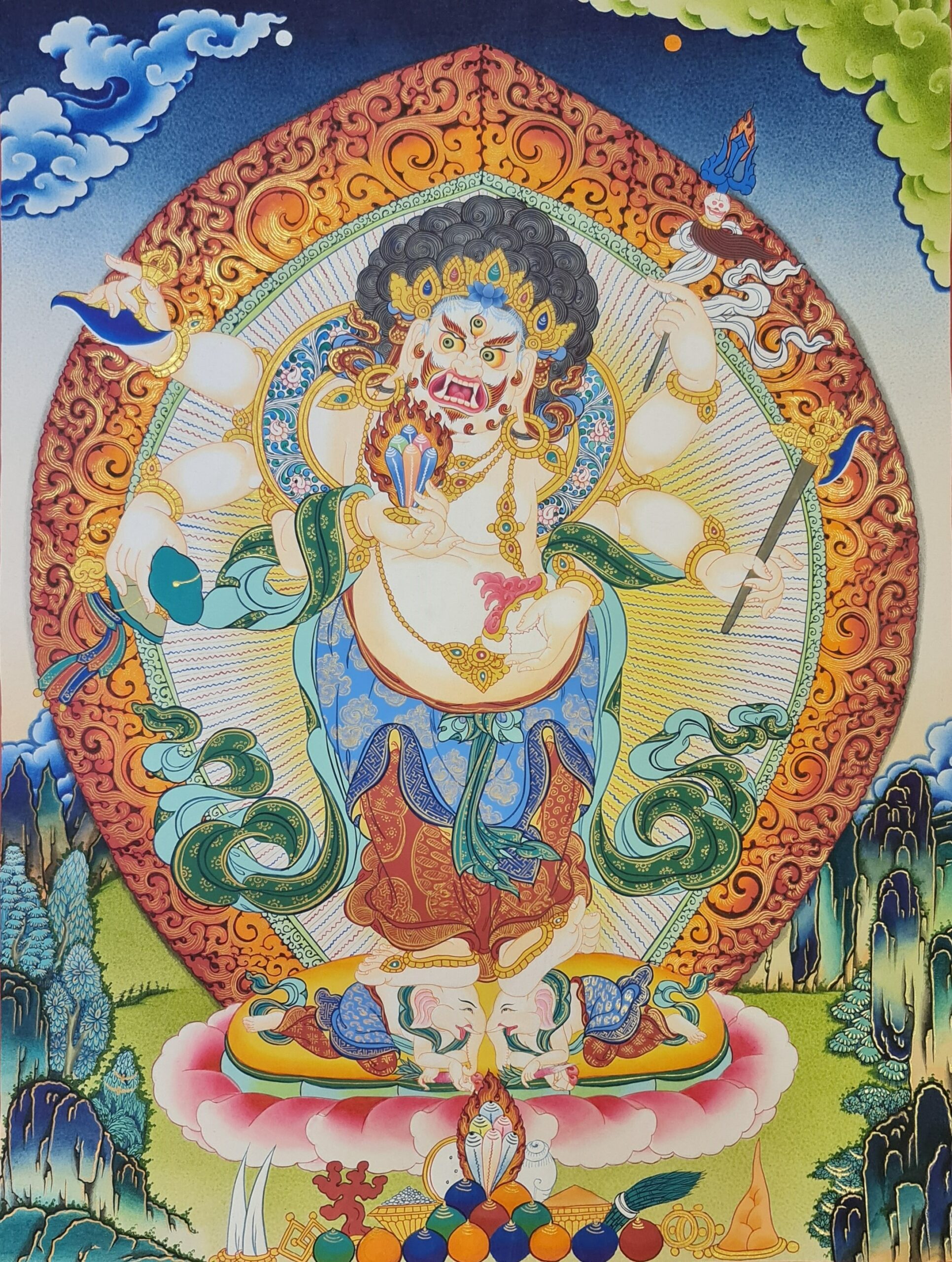 White Mahakala Thanka