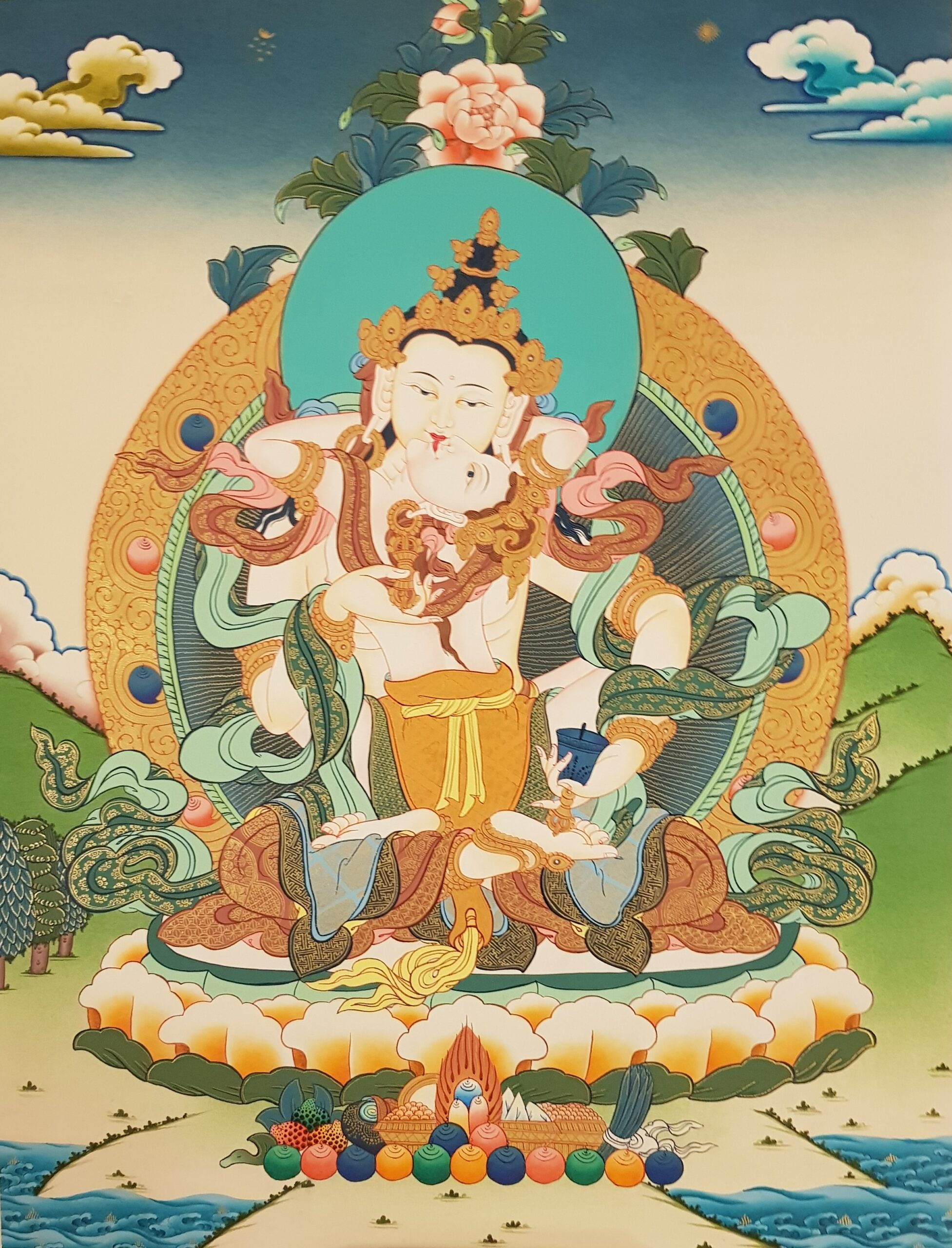 Vajrasattva Consort Tibetan Thanka