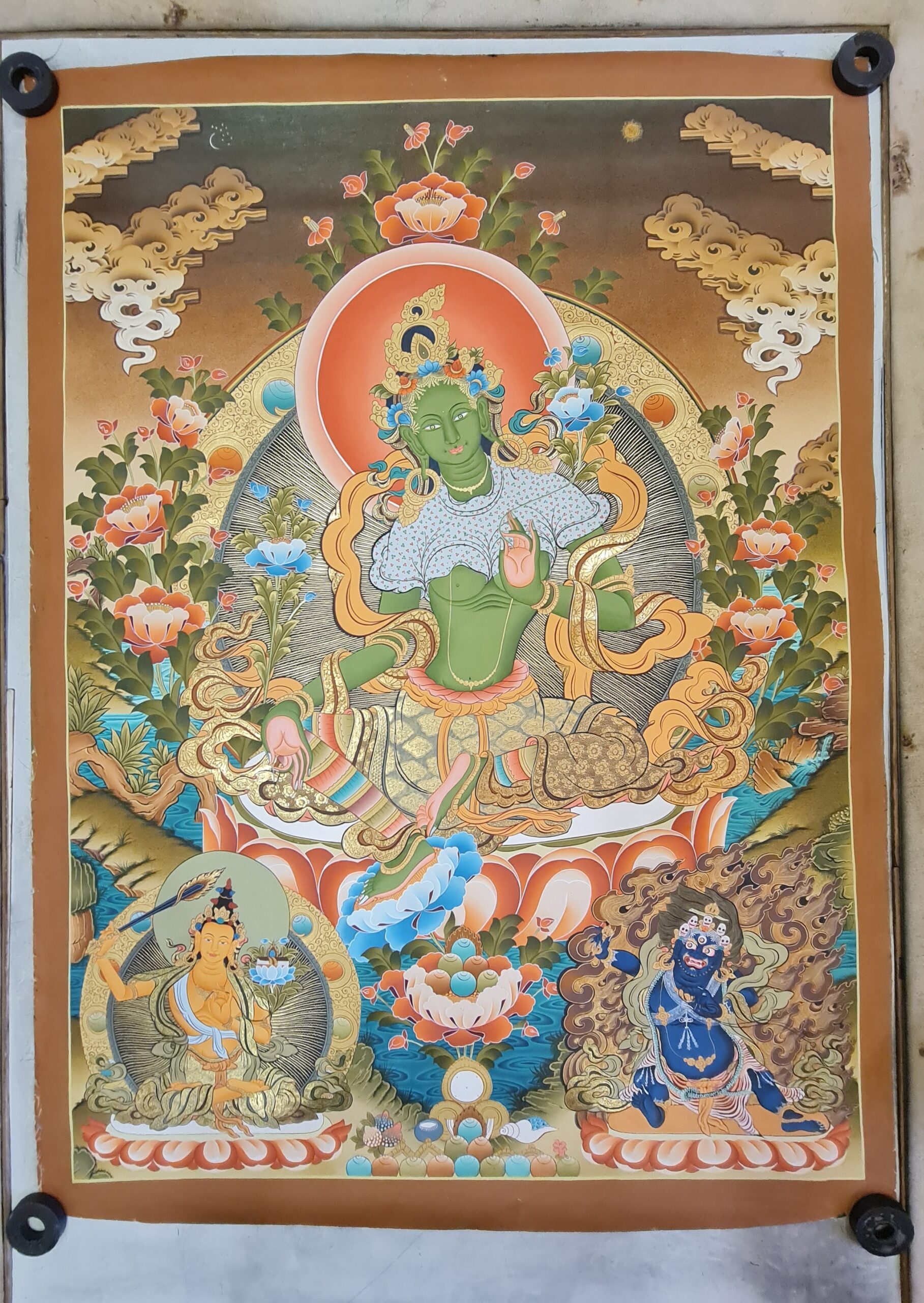 Big Green Tara Thanka