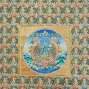 108 Gold Green Tara Thanka