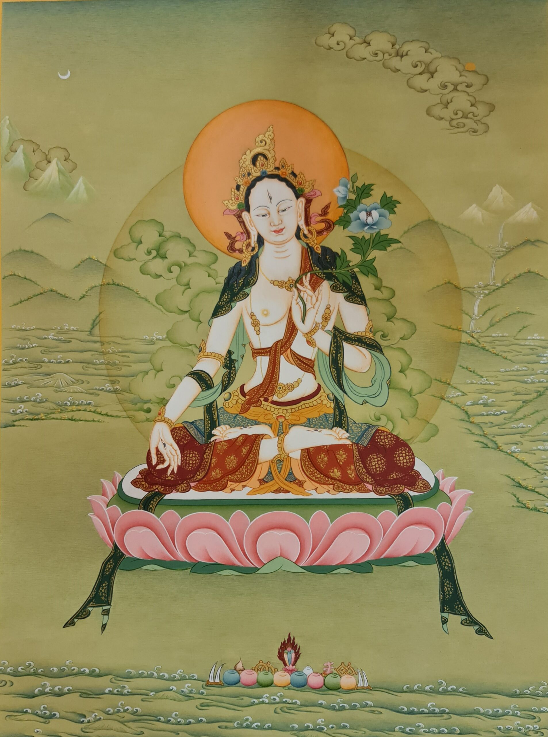 Karma Gadri White Tara Thanka