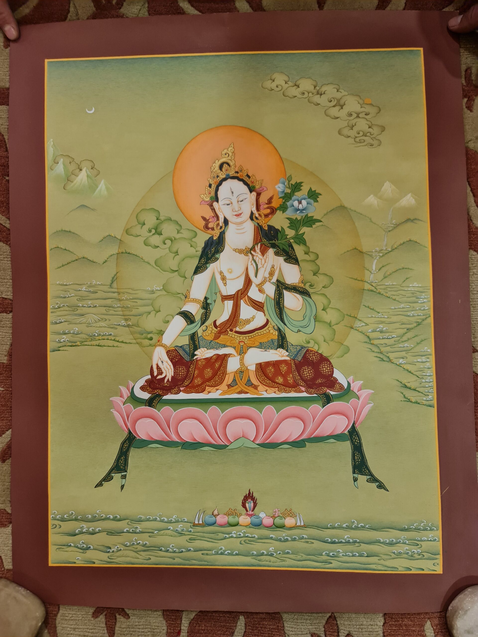 Karma Gadri White Tara Thanka